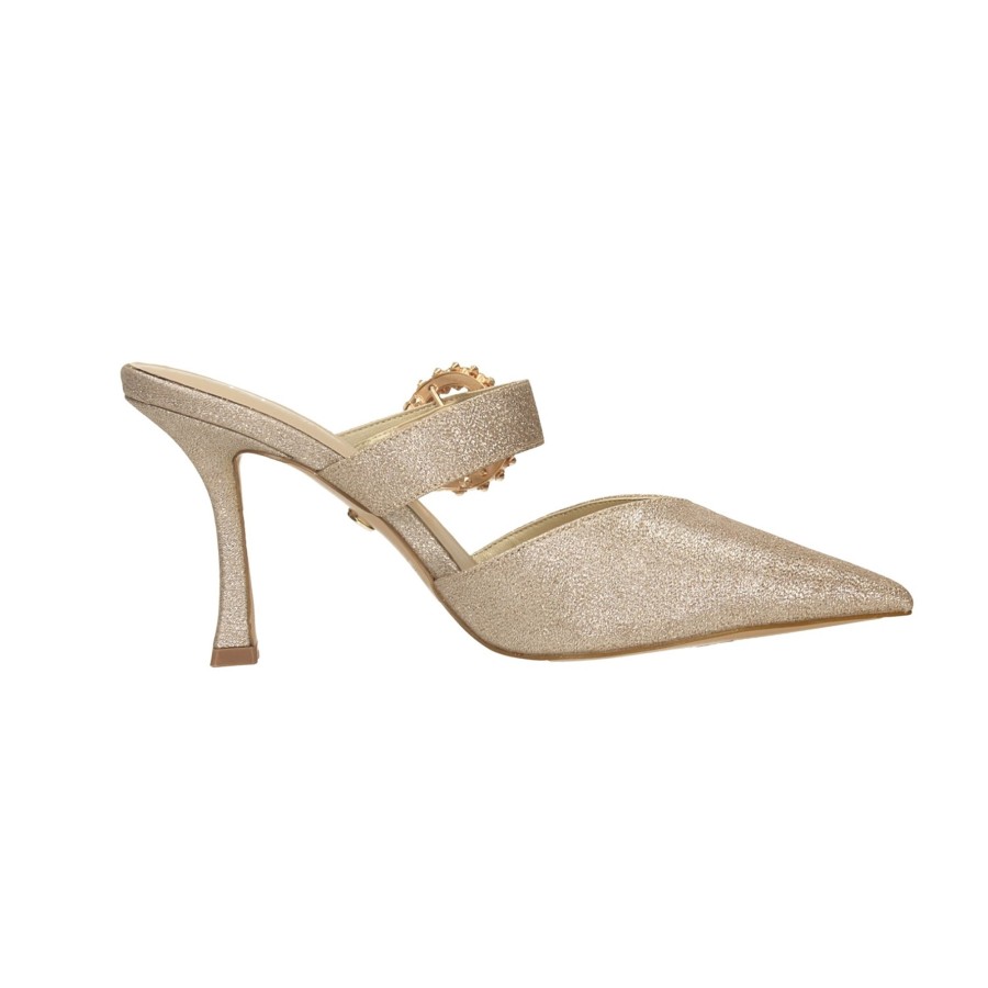 Donna Tata Italia Decollete | Decollete Champagne Con Strass, Tacco Alto 6 Cm